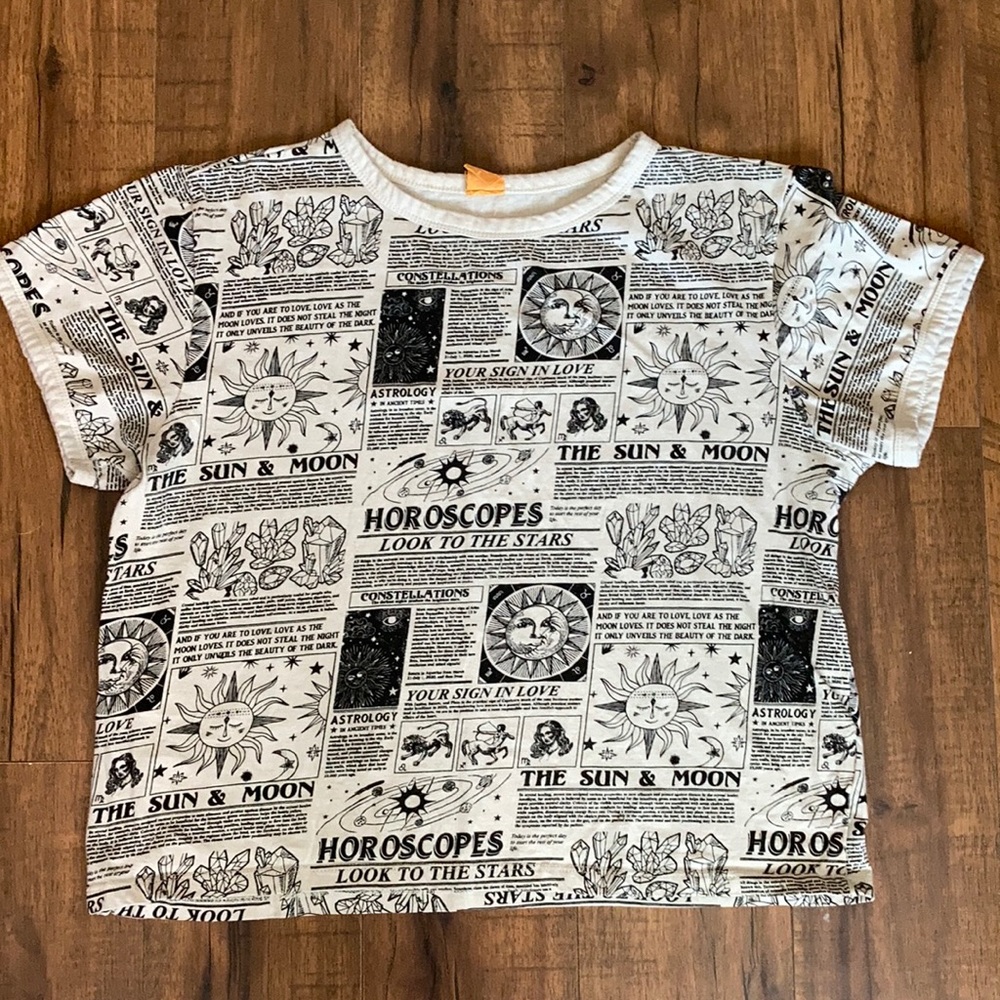 Funky Horoscope/Celestial Themed Graphic Tee by Vibe N’